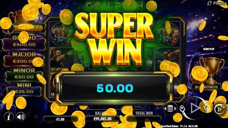 Goal Rush Deluxe - super-fitimi përfundimtar me Grand Jackpot
